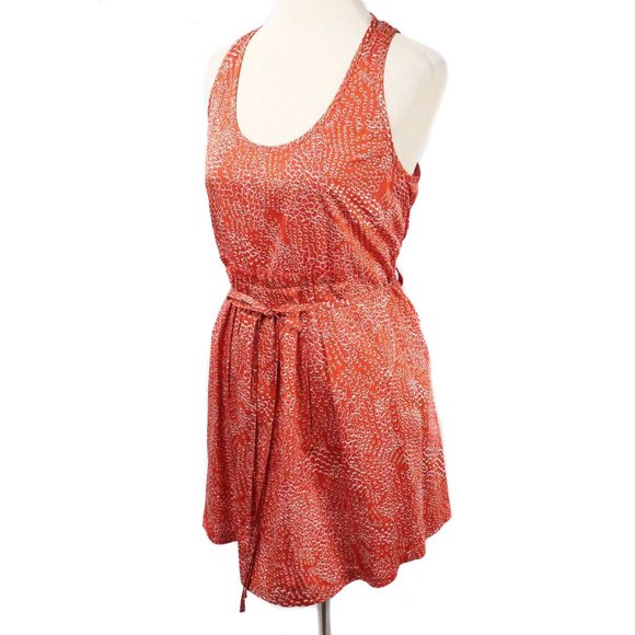 TSESAY Red Dotted Silk Blend Belted Tank Dress - Picture 2 of 4